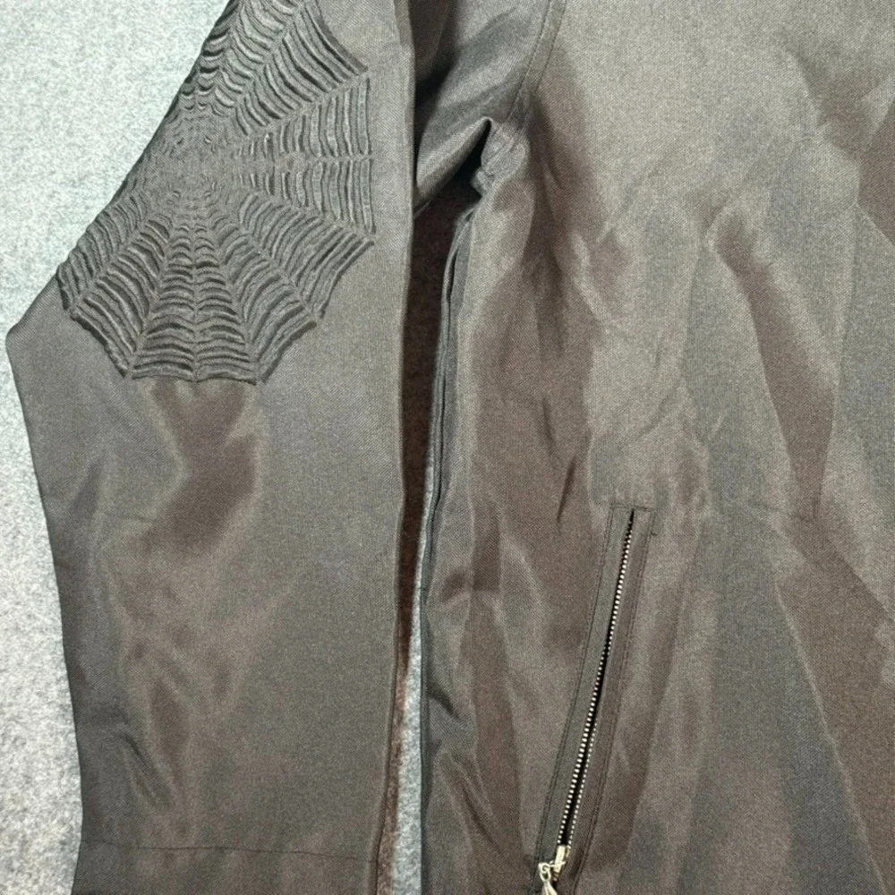 VTG Y2K NO FEAR Mens Black Spiderweb‎ Jacket Sz L Performance Lightweight Street